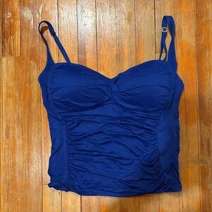 La Blanca  Cobalt Blue Tankini Swim Top -Size 16